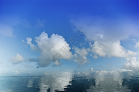 蓝色天空和海洋背景图像图白色环境空气背景图片