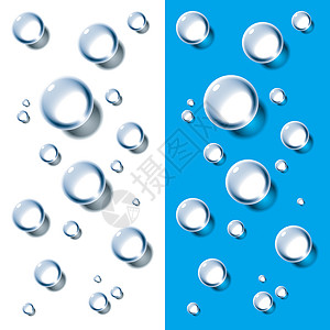 水滴青色反射插图气泡宏观元素蓝色光栅化绘画水族背景图片