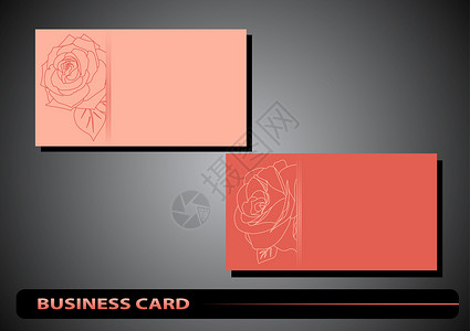 名片名卡花朵玫瑰空白公司粉色横幅广告红色办公室反射背景图片