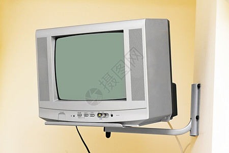 墙上的旧电视高清图片