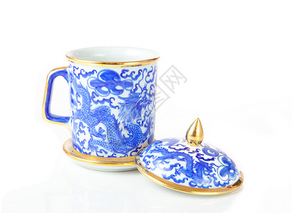 瓷杯子瓷茶杯蓝色礼物陶瓷艺术制品物品杯子食物纪念品装饰品背景