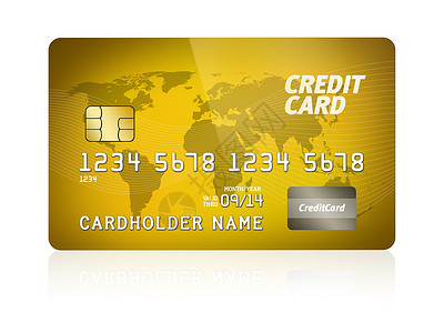孤立的黄金信用卡高清图片