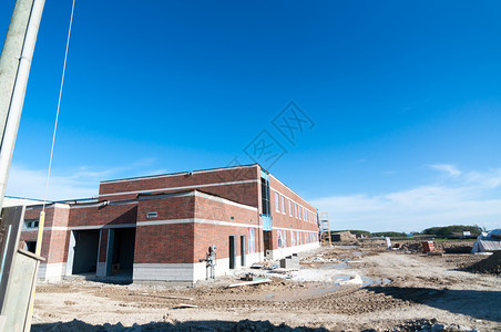 正在建造的新学校建设新校舍背景图片