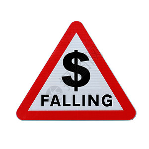 贬值美元折旧损失理念危机警告金融路标恶化经济衰退三角形背景图片