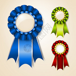 蓝色勋章一套蔬菜奖彩带花环蓝色标签认证竞赛保修单插图丝带质量勋章背景