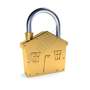 铜锁 - 房屋形状背景图片
