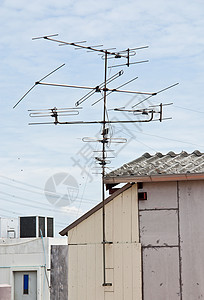 电视天线技术工业接待天空收音机基础设施商业信号房子电缆背景图片