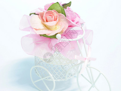 情人节粉红色玫瑰单车 白色和白色隔离照片记忆回忆粉色结婚甜蜜夫妻已婚礼物粉红玫瑰背景图片
