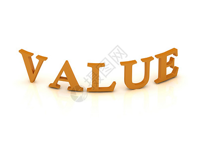 使用橙色字母的 VALUE 符号高清图片