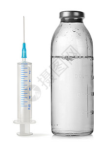 医药瓶和注射器背景