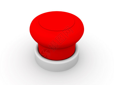 红色推进按钮紧迫感控制电子警报白色背景图片