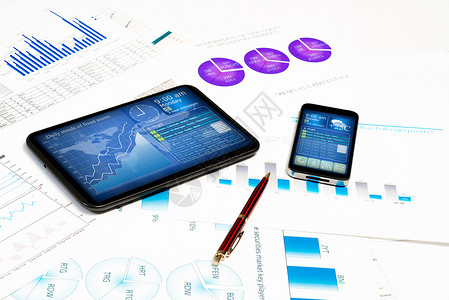小标题背景平板电脑 手机和财务文件金融广告电话通讯器营销数据软垫简报工具细胞背景