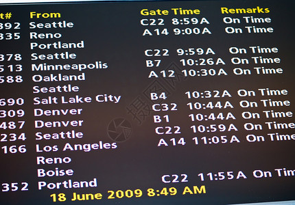 西雅图机场飞机信息高清图片