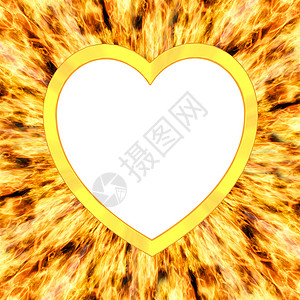 火焰形状素材火焰背景的心形框架背景
