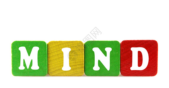 木制建筑块中的孤立文字字母玩具木块字体心态创造力学校模块学习积木背景图片