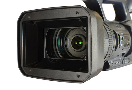 白色背景的视频相机镜片清晰度摄像机录像机技术电影电视产消者背景图片