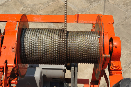 电缆轴用于施工的工业舞台绞车背景