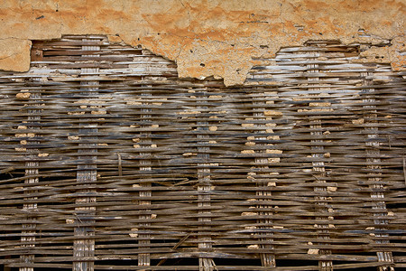 墙壁纹理竹子文化国家建筑棕色控制板棕褐色红色砂浆乡村背景图片