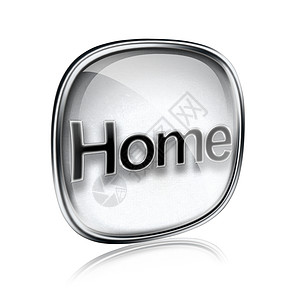 home趴home 图标灰色玻璃 在白色背景上隔离正方形互联网控制笔记本网络按钮电脑网站圆圈监视器背景