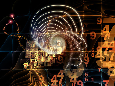 数字谜语人类技术的可视化数据智力知识艺术品教育科幻计算艺术男人数学背景
