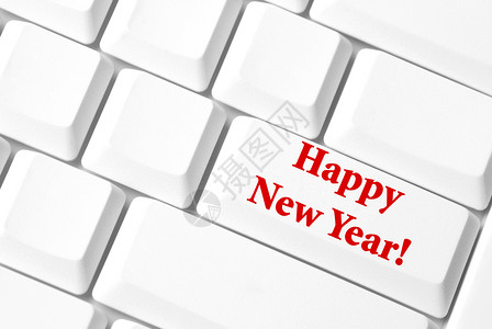 新年快乐按钮技术白色电子桌面红色假期数字庆典新年背景图片