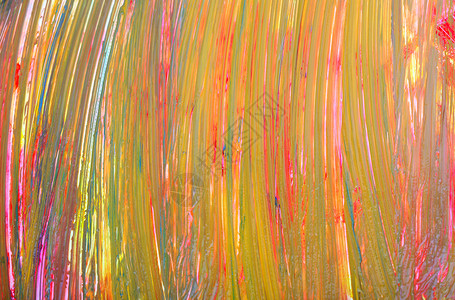 简要丙烯喷漆背景帆布红色绘画彩虹艺术中风纤维创造力油画染料背景图片
