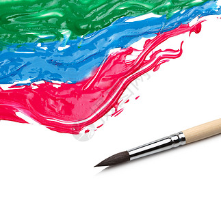 笔刷和抽象的丙烯漆背景刷子创造力颜料艺术染料红色中风彩虹活力墨水背景图片
