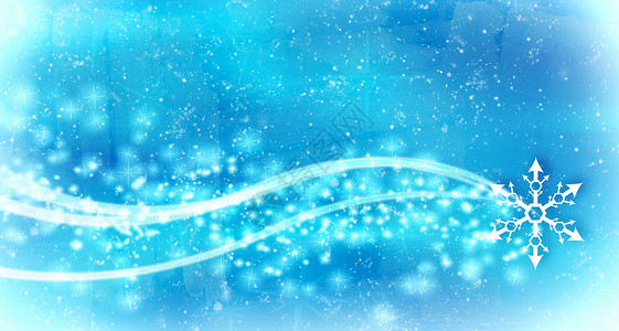 冬季背景景蓝色节日能量星星雪花细节动态白色幻想背景图片