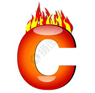 火烧信C黄色顺序燃烧字母红色拼写橙子背景图片