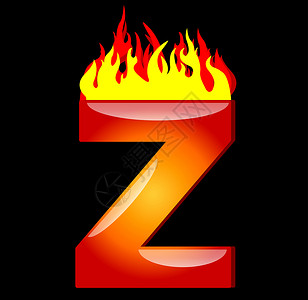 发Z号信 着火橙子红色黄色拼写燃烧字母火焰顺序背景图片
