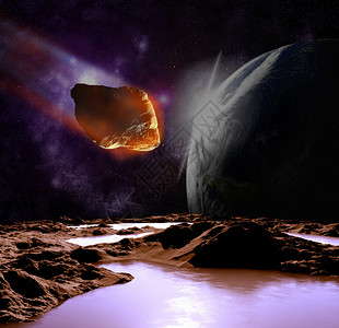石头空间宇宙中行星上小行星攻击宇宙中的行星 摘要i月亮碰撞灾难天文学危险天空卫星世界末日彗星科学背景