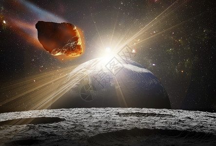 地球石头素材宇宙中行星上小行星攻击宇宙中的行星 摘要i小说卫星碰撞危险星系轨道插图墙纸科学陨石背景
