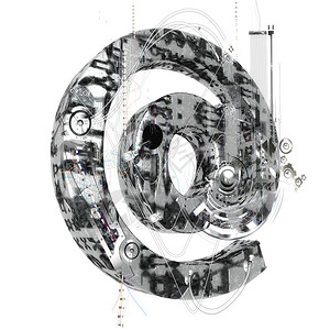 标点符号设计工业 3D 符号电缆电子产品插图互联网字体标点技术邮件金属电脑背景