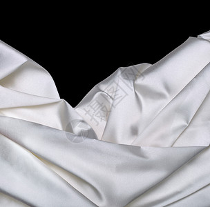丝织布背景丝绸织物装饰布料框架白色材料海浪编织棉布高清图片