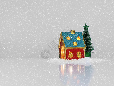 圣诞节日在屋内欢庆的灯光假期魔法新年蜡烛庆典灰色云杉壁炉房子城堡背景图片