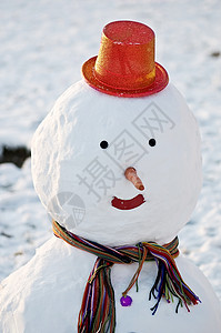 雪人帽子季节围巾时间公园场景背景图片