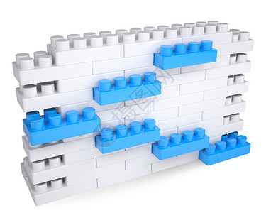 教育通用形象墙由砖瓦制成的墙壁玩具婴儿墙纸立方体游戏构造孩子建筑蓝色童年背景