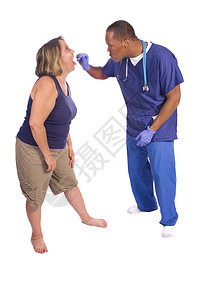 医生病人护士擦洗罩衫外套外科专家拭子耳鼻喉科手套背景图片