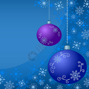 过年蓝色华丽新年贺卡图片圣诞节背景季节庆典正方形雪花新年装饰紫色装潢艺术礼物背景