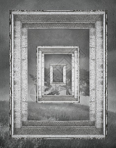 相框现实材料阴影想像力插图灰色几何学背景图片