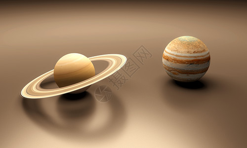 土星和木星空白背景图片