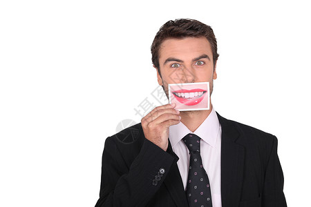 大嘴漫画男人在嘴上拿着女人笑容的照片 Dubbroca_Joffrey_160410背景