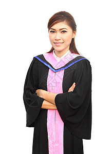 具有学位资历的毕业妇女学校研究生学士学习女孩帽子文凭女性学生大学一高清图片素材