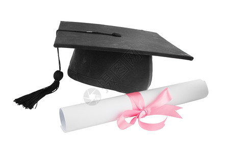 毕业上限和文凭插图商业证书教育智慧庆典成就大学学习帽子成功的高清图片素材