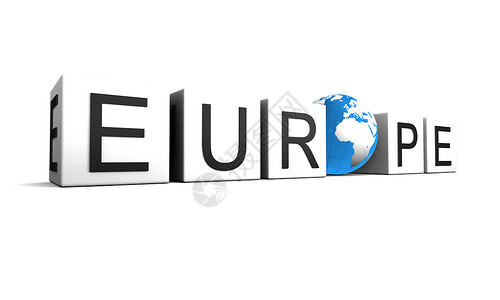 欧洲行星字母地球联盟白色全球立方体插图世界背景图片