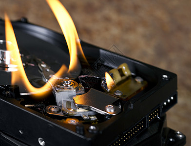 错误处理开放硬盘上的火焰背景