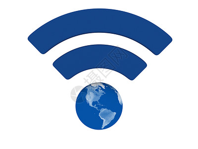 蓝色无线Fi符号互联网上网热点网络插图行星白色地球网吧背景图片