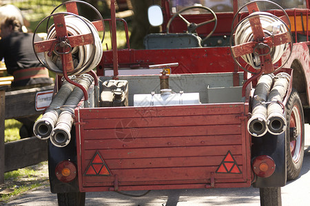 吹军号热火的怀旧支持者运输技术品牌管道消防队员轮子志愿者器具喷雾汽车背景