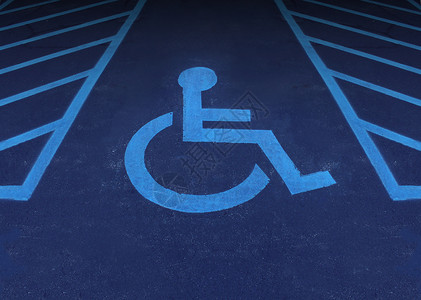 残障人士身体停车场标志沥青医疗车位障碍卫生画线运输高清图片