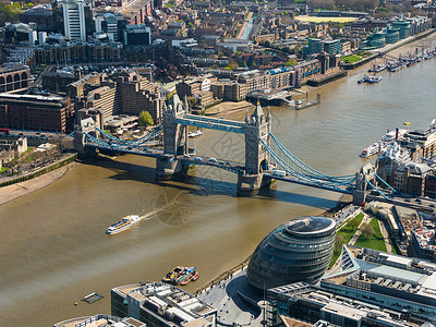 英国原子能管理局塔楼桥和伦敦市政厅航空视图地标建筑英语首都王国权威国家鸟瞰图大厅建筑学背景